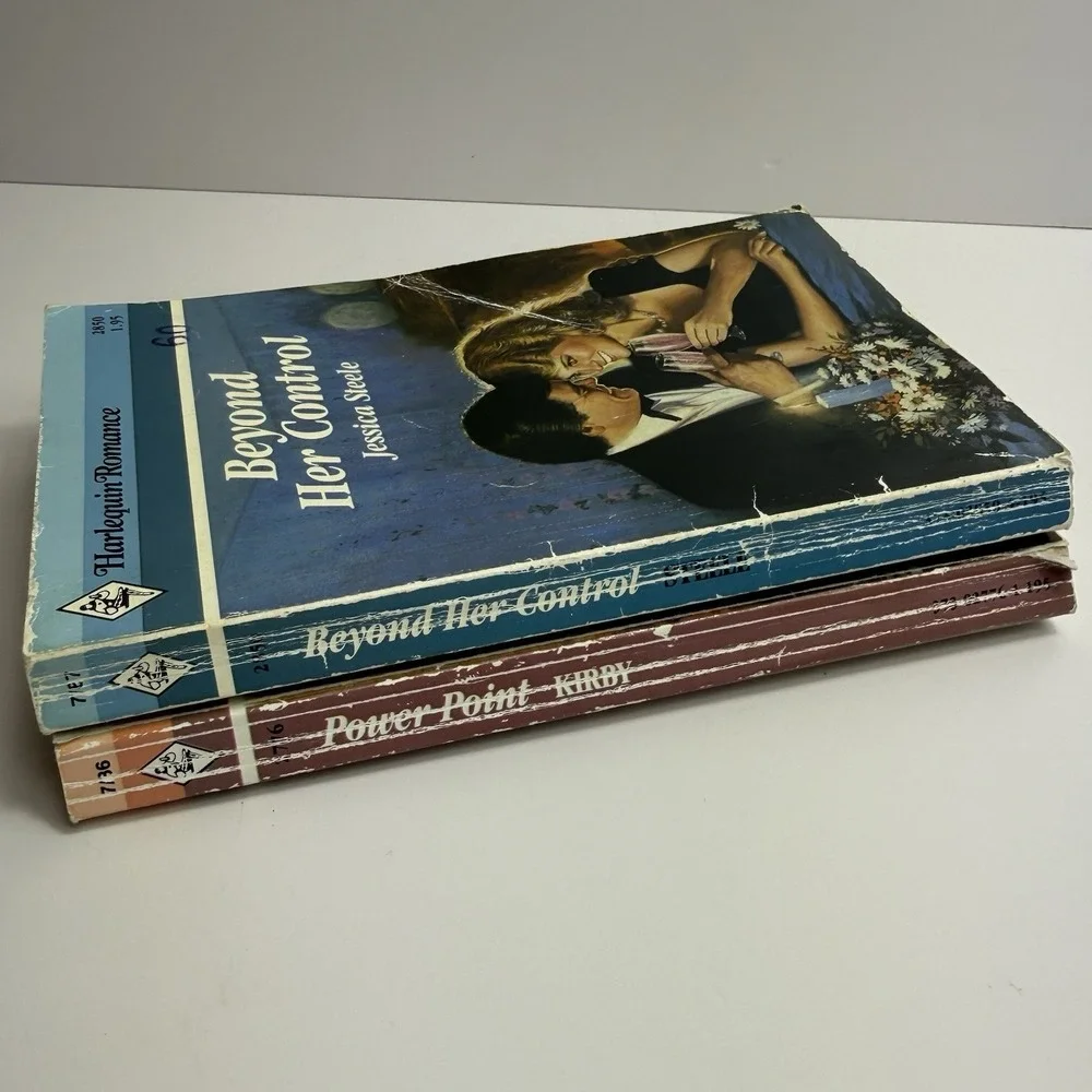 Vintage 1980s Harlequin Romance Paperback 2-Book Lot 1st Editions Power Point